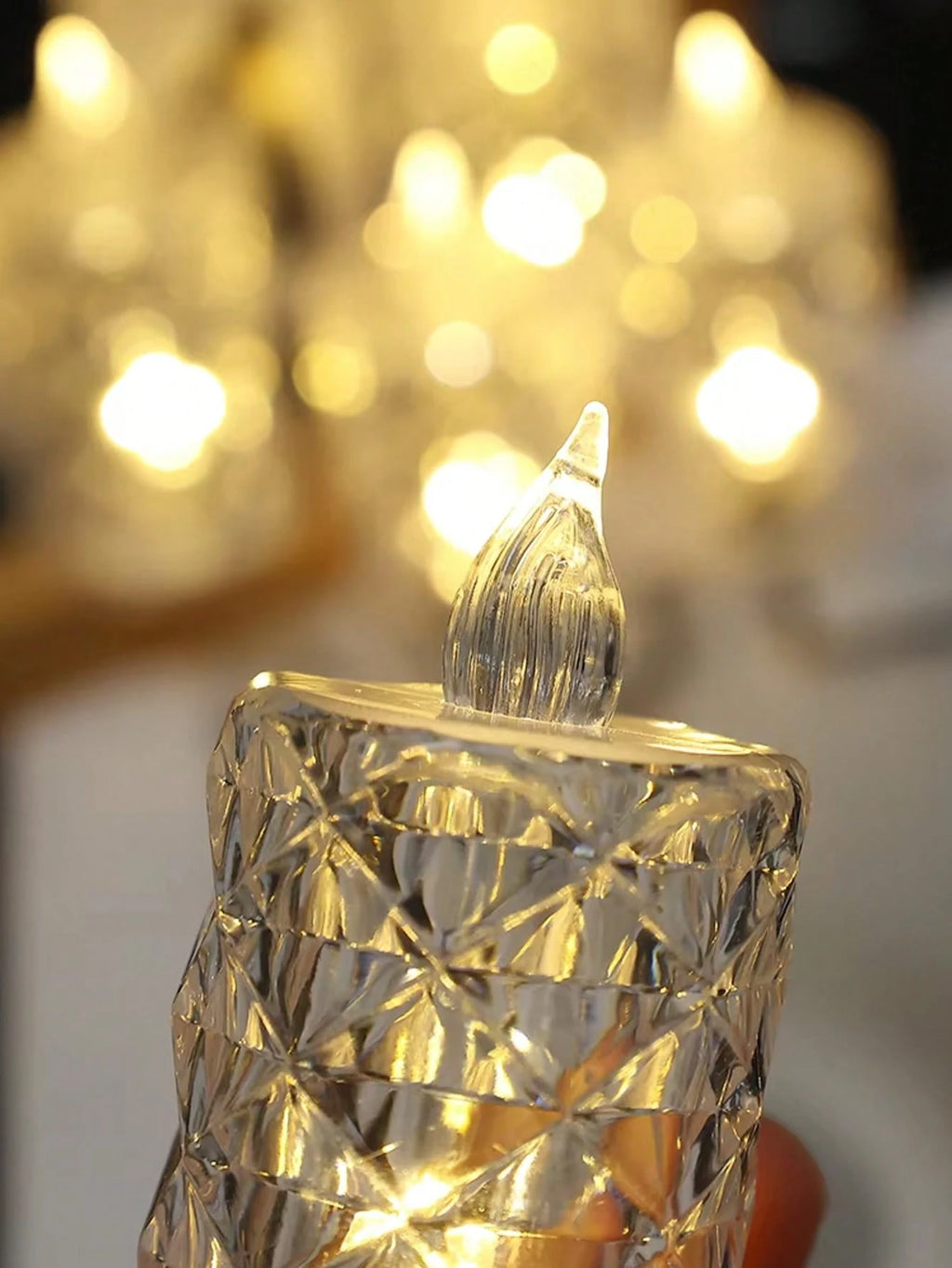 24 Flameless LED Crystal Candles – elegant rhinestone candles for weddings, home decoration, romantic dinners, and festive events. Battery-powered LED lights with a soothing glow, perfect for Christmas, Halloween, and birthday parties.