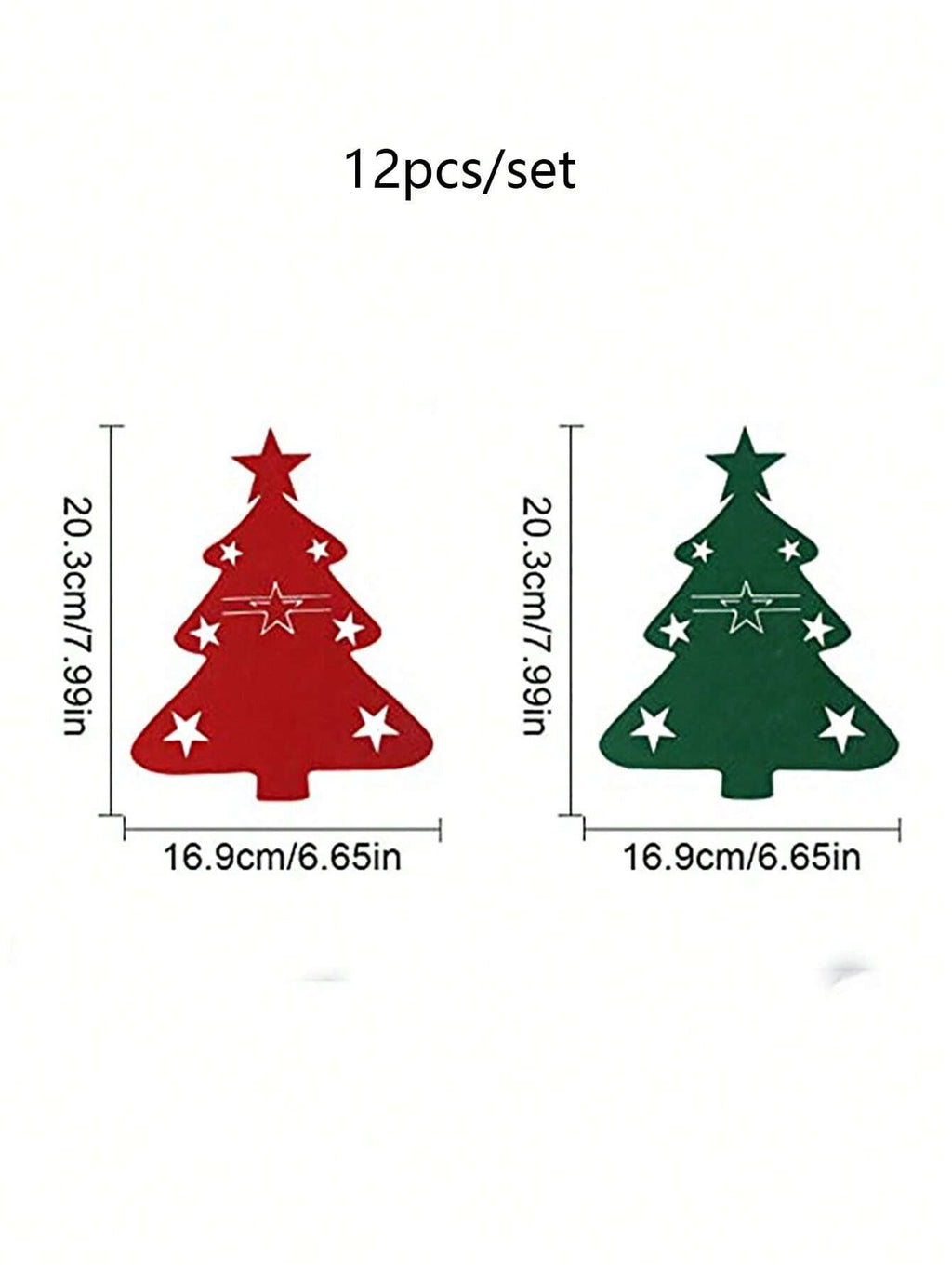 12-Piece Red and Green Christmas Tree Cutlery Holder Set – Felt Fork and Spoon Bags for Holiday Table Décor, Festive Dinner Parties, and Christmas Decorations. Perfect for Family Gatherings, Holiday Meals, and Seasonal Gifts.