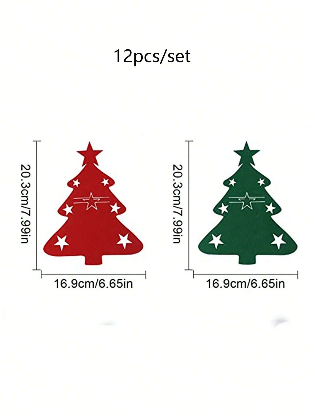 12-Piece Red and Green Christmas Tree Cutlery Holder Set – Felt Fork and Spoon Bags for Holiday Table Décor, Festive Dinner Parties, and Christmas Decorations. Perfect for Family Gatherings, Holiday Meals, and Seasonal Gifts.