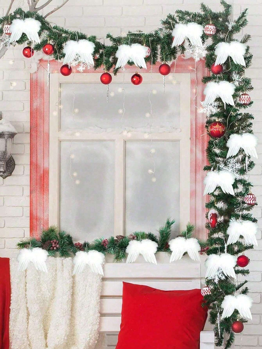 10-Piece White Angel Wings Christmas Decorations – Elegant Feather Ornaments for Christmas Trees, DIY Crafts, and Holiday Garland Accessories. Perfect for Family Gatherings, Party Décor, and Handmade Festive Creations.