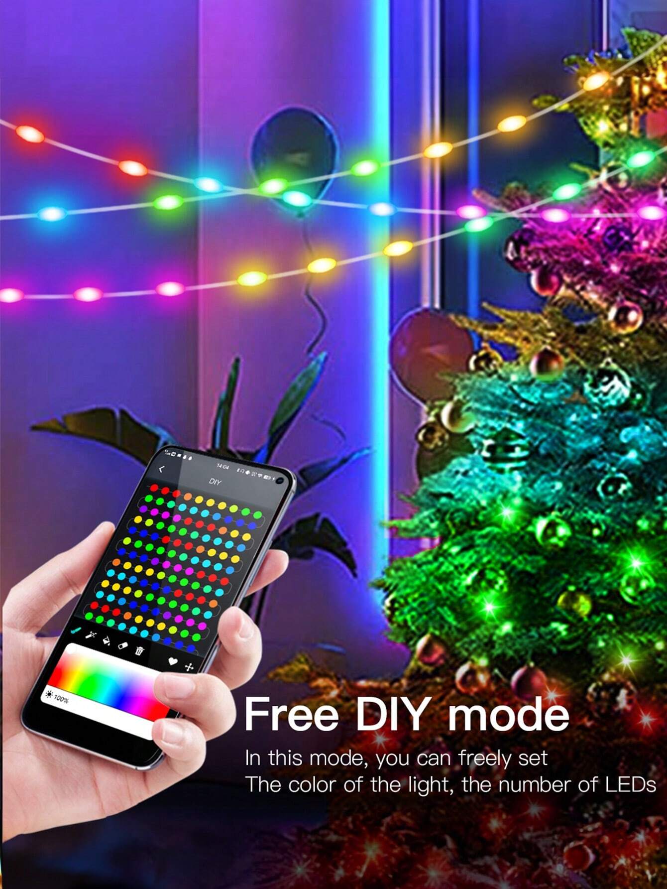 Acosh Neon Multi-Color LED Copper Wire String Lights USB, 3.28ft-98.4ft, with Smart APP & Remote Control, DIY Music Sync, Color-Changing Holiday Decor Lights, Suitable for Christmas and more!