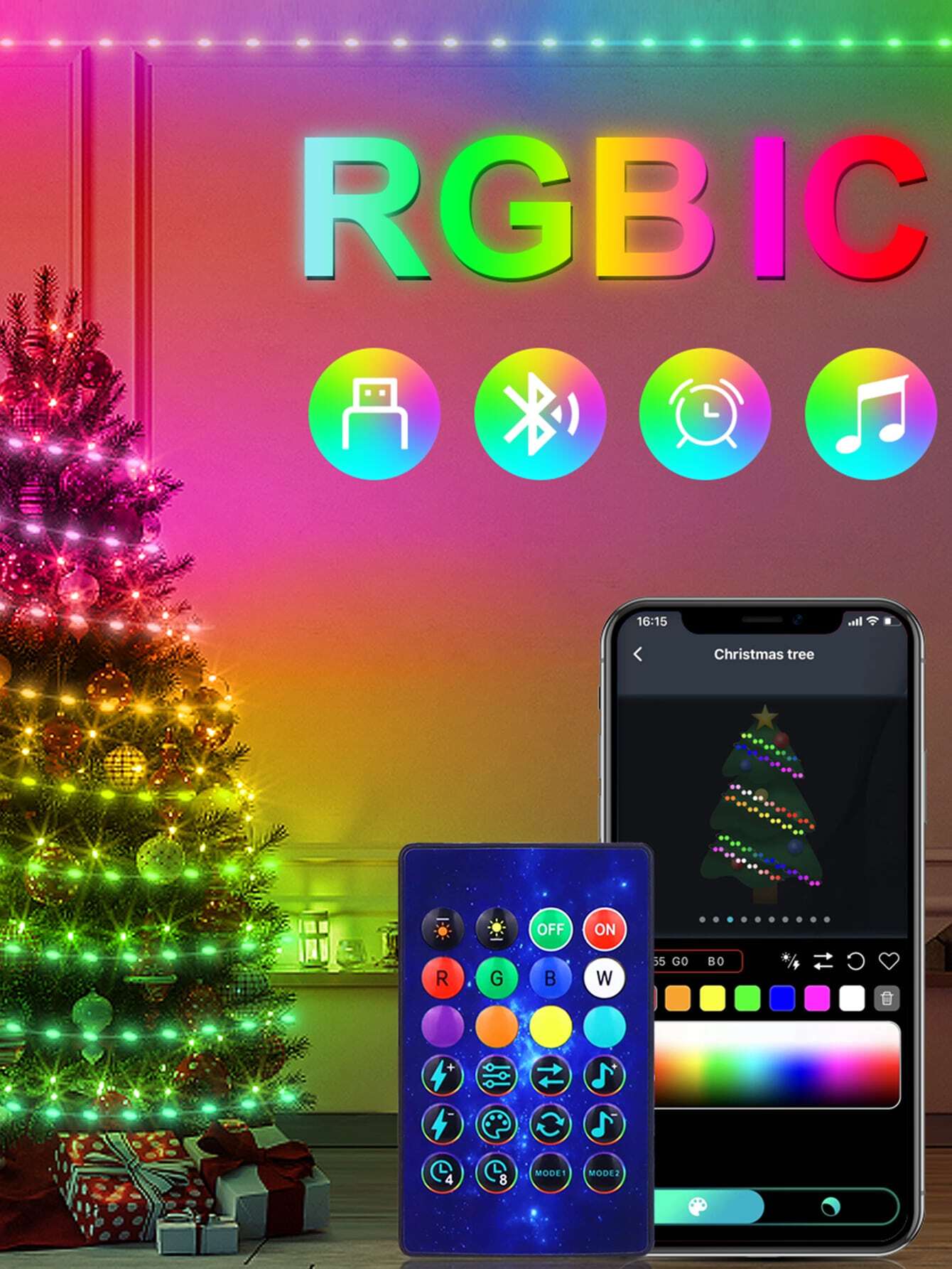 Acosh Neon Multi-Color LED Copper Wire String Lights USB, 3.28ft-98.4ft, with Smart APP & Remote Control, DIY Music Sync, Color-Changing Holiday Decor Lights, Suitable for Christmas and more!