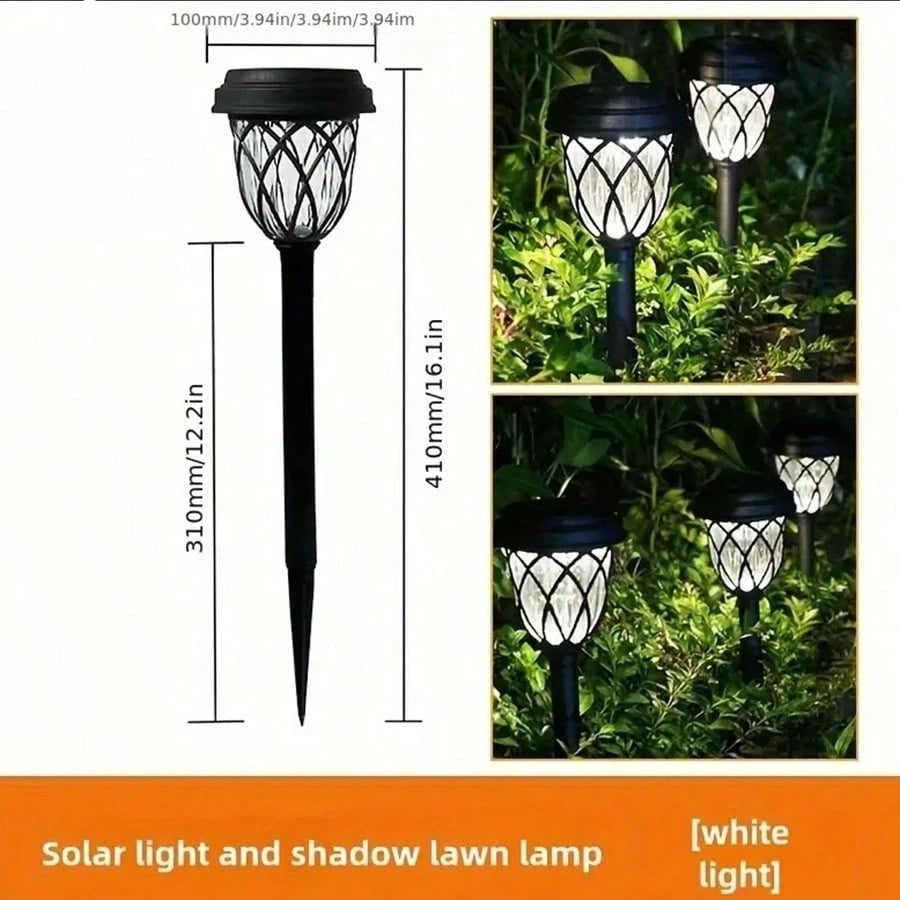 6-Pack Solar Powered LED Garden Stake Lights – Waterproof IP44 Outdoor Landscape Lamps with Lattice Design, Easy Installation for Yard, Patio, and Pathway Lighting. Perfect for Christmas, Halloween, New Year, and Valentine’s Day Decorations.