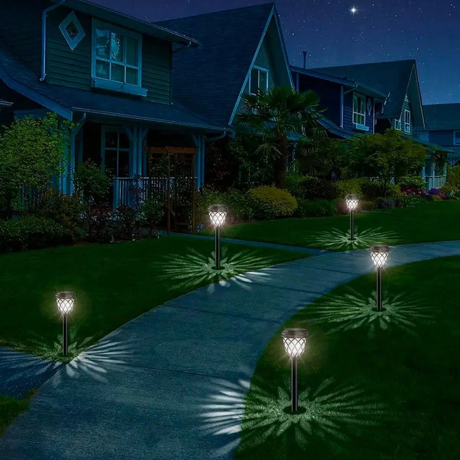 6-Pack Solar Powered LED Garden Stake Lights – Waterproof IP44 Outdoor Landscape Lamps with Lattice Design, Easy Installation for Yard, Patio, and Pathway Lighting. Perfect for Christmas, Halloween, New Year, and Valentine’s Day Decorations.