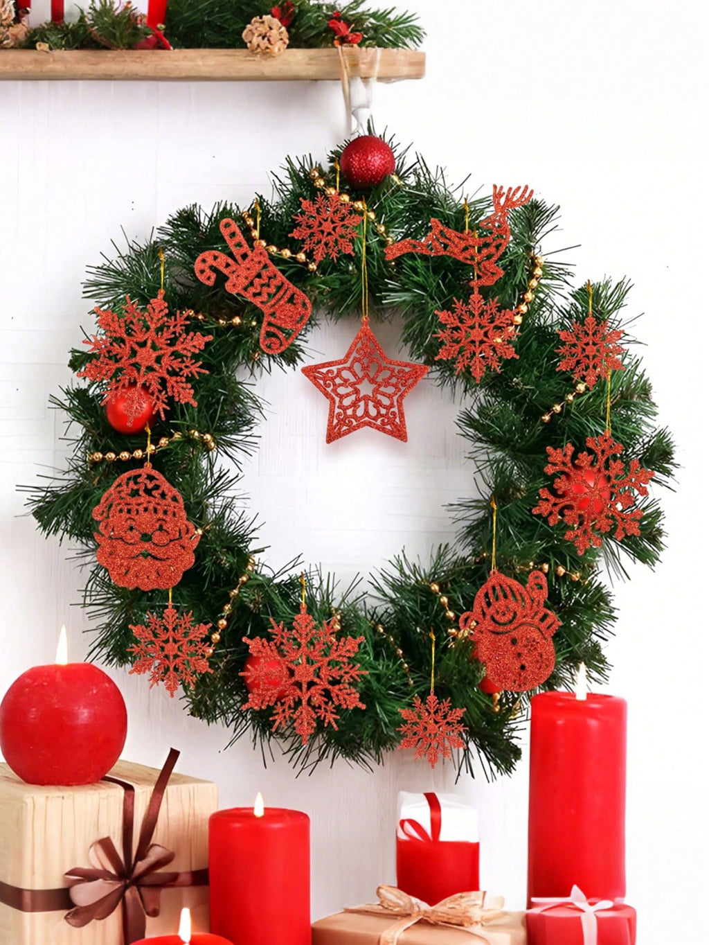 20-Piece Silver Glitter Christmas Tree Hanging Decorations – Snowflake, Reindeer, and Snowman Ornaments for Holiday Trees, Winter Wonderland Parties, New Year Celebrations, and Festive Home Decor.