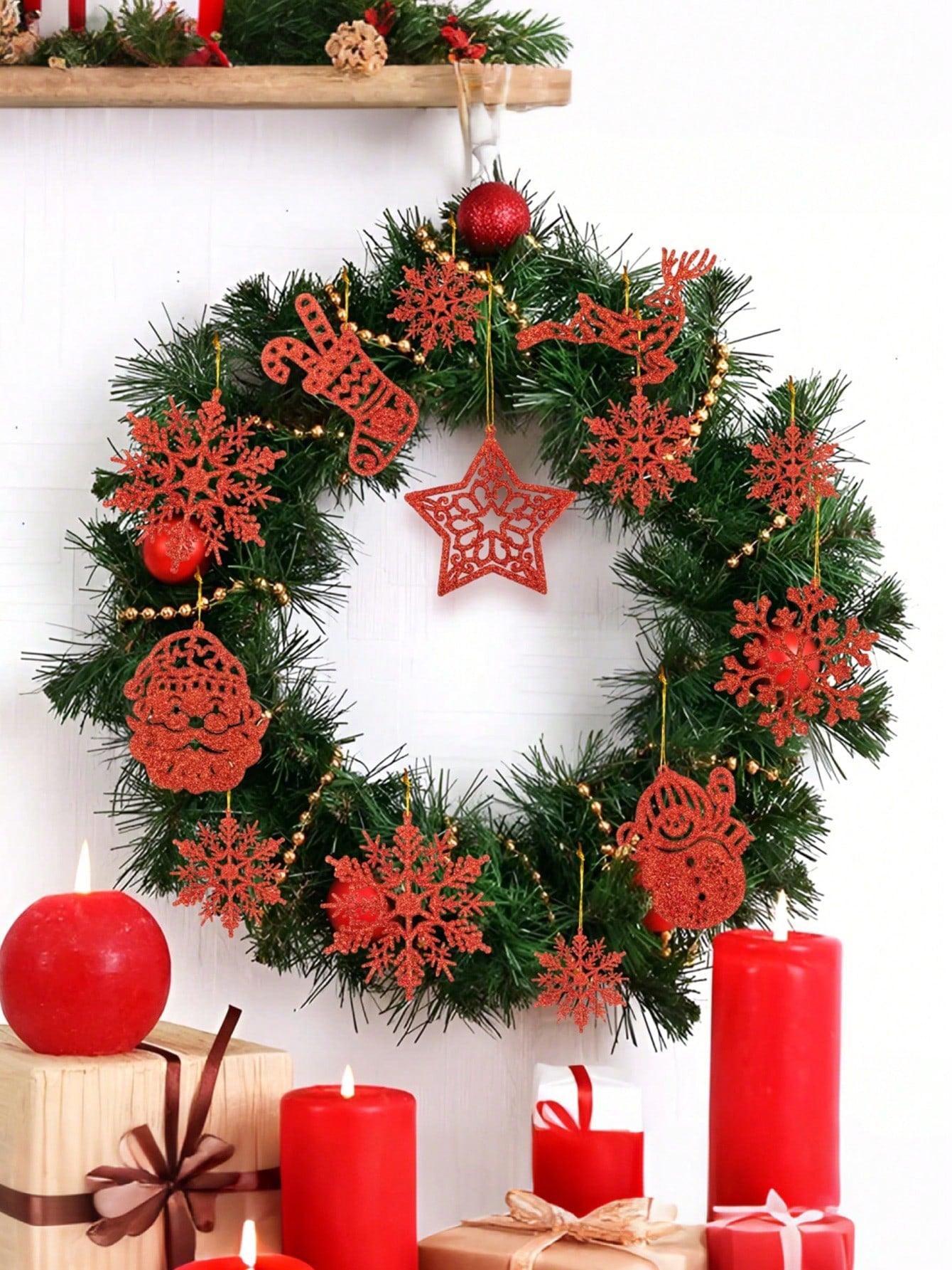 20-Piece Silver Glitter Christmas Tree Hanging Decorations – Snowflake, Reindeer, and Snowman Ornaments for Holiday Trees, Winter Wonderland Parties, New Year Celebrations, and Festive Home Decor.