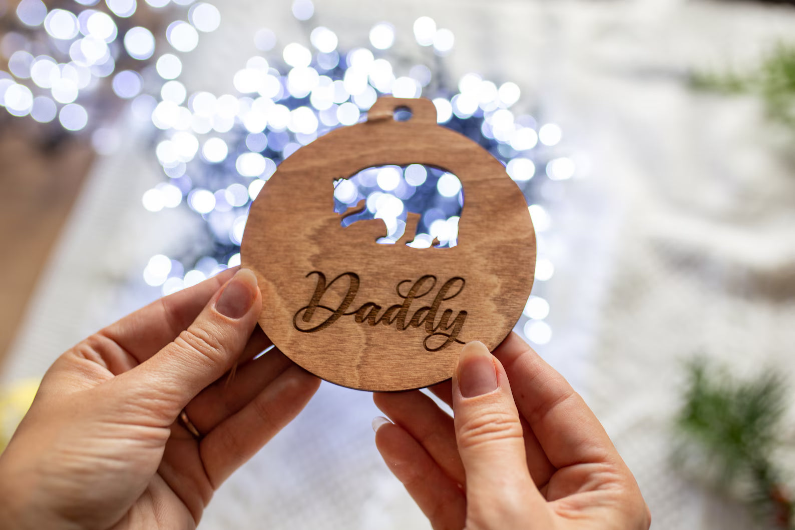 Personalized Wooden Christmas Ornament – beautifully handcrafted and custom-engraved with names or messages! Perfect for families, friends, and coworkers, these elegant wooden ornaments.
